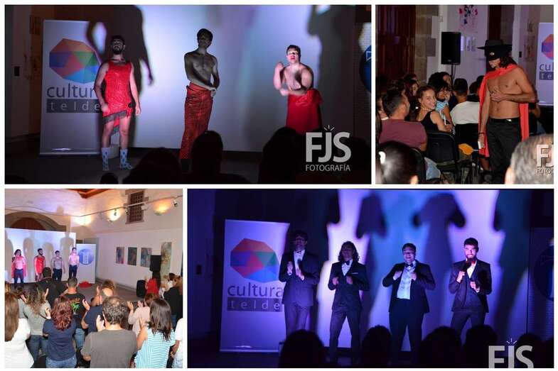 Momentos del espectáculo La otra gala de los Oscar, representado esta noche en Telde (Foto Francisco Javier Santana)